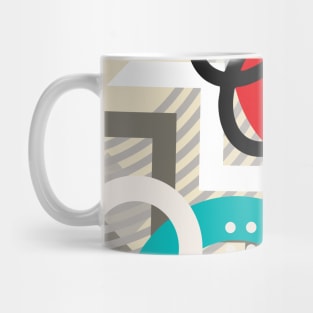 Modern Geometric Pattern Red Black Retro Style. Mug